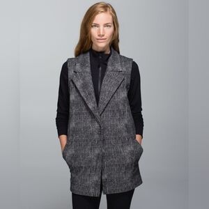 Lululemon Blazer Vest Burlap Texture Black Dune women's size 4 W4F65S